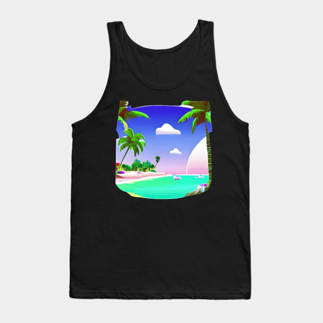 Summer lover, beach, palm trees. Tank Top by kameleon